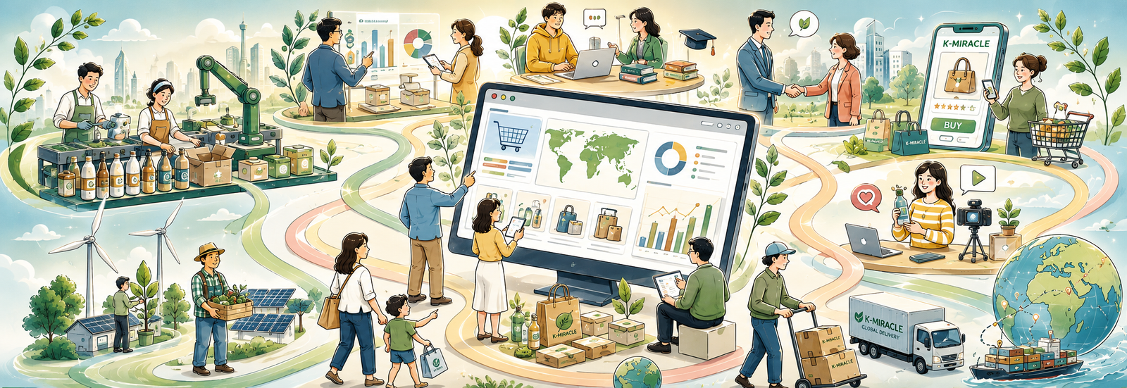제조사, 브랜드, 교육, 미디어, 바이어, 글로벌 판매와 지속가능성을 연결하는 ECOVERSE 비즈니스 생태계